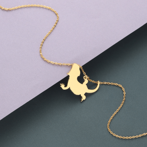 Bearded dragon necklace gold | Armored Drake