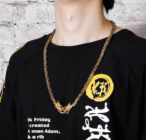 dragon chain necklace gold | Armored Drake