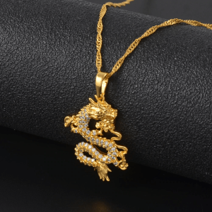 Dragon chain gold necklace | Armored Drake