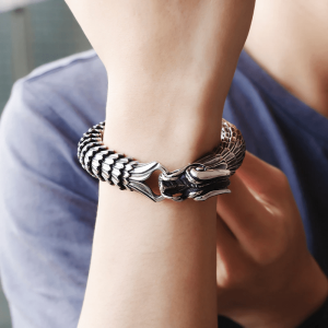 Stainless steel dragon scale bracelet | Armored Drake