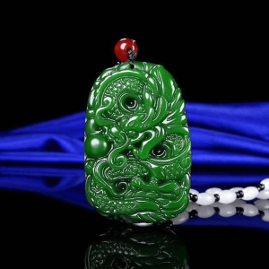 Necklace green Jade dragon | Armored Drake