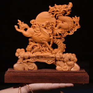 wood dragon statue | Armored Drake™