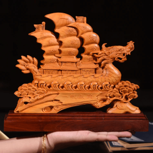 Wooden dragon statue | Armored Drake™